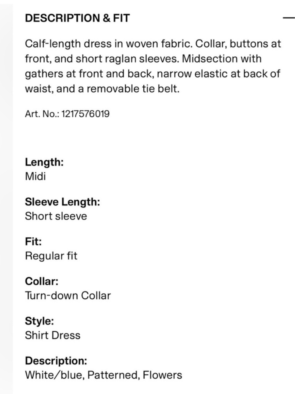 H&M White and Blue Printed Midi Dress - Picture 13 of 13